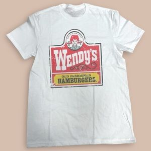Vintage Medium White Wendy's Shirt - Retro Fast Food Fashion